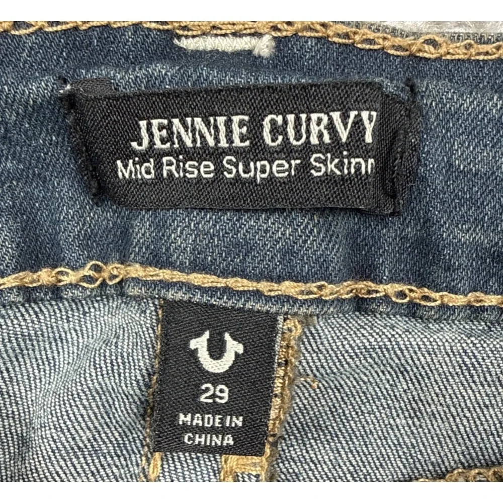 True Religion Jennie Curvy Skinny Jeans Women 29 Dark Wash Stretch